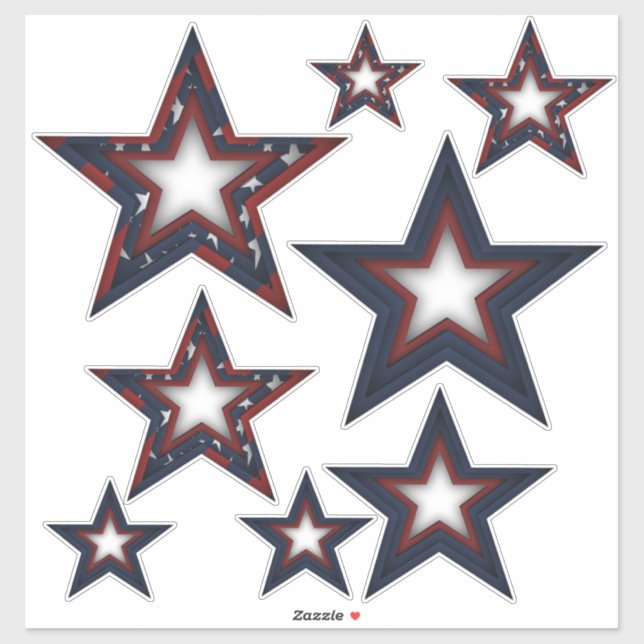 Patriotic Stars | Various Sizes Sticker (Sheet)