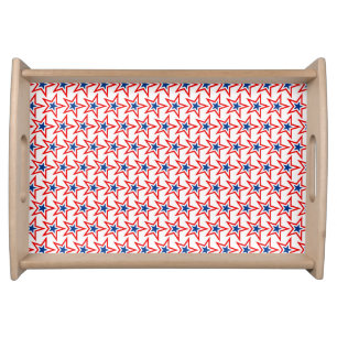 Patriotic Stars Wooden Serving Tray
