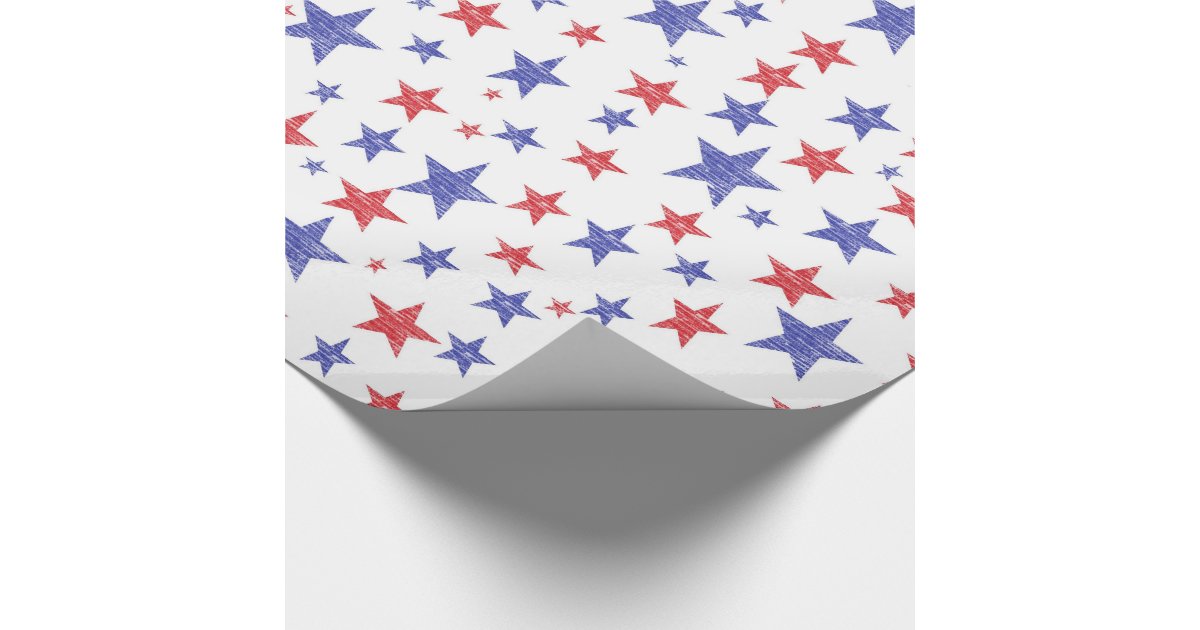 Patriotic Stars Wrapping Paper | Zazzle