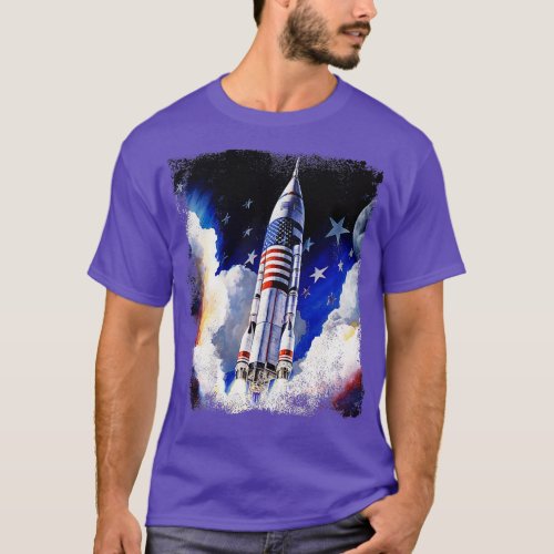 Patriotic Starship US Astronauts Stars and Stripes T_Shirt