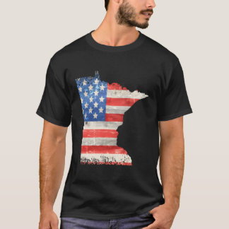 Patriotic State Of Minnesota Usa Flag For T-Shirt