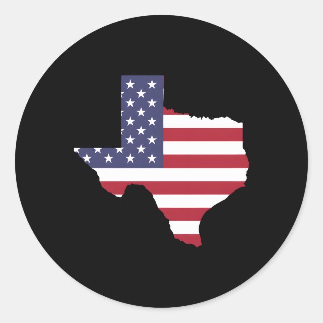 Patriotic State Of Texas Usa Flag For Classic Round Sticker (Front)