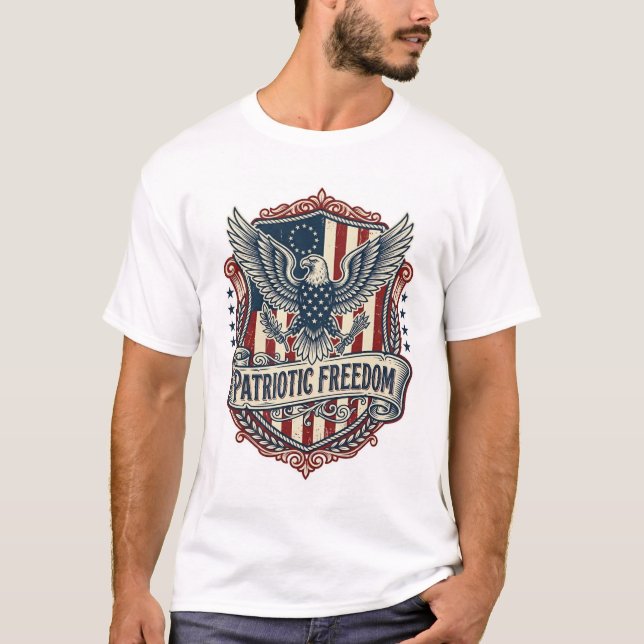 Patriotic State Pride Series Vector Graphic Tee (2 (Front)