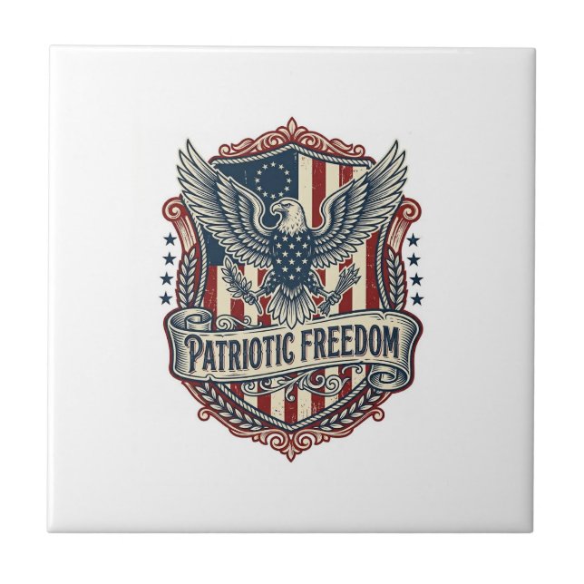 Patriotic State Pride Series Vector Graphic Tee (2 Ceramic Tile (Front)