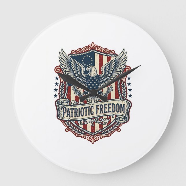 Patriotic State Pride Series Vector Graphic Tee (2 Large Clock (Front)