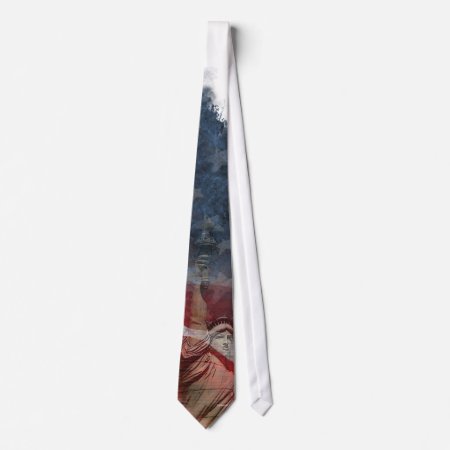 Patriotic Statue Of Liberty Necktie