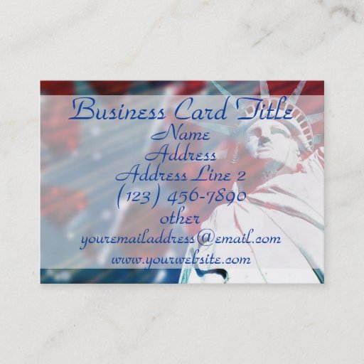 Customizable Patriotic Statue of Liberty USA Business Cards