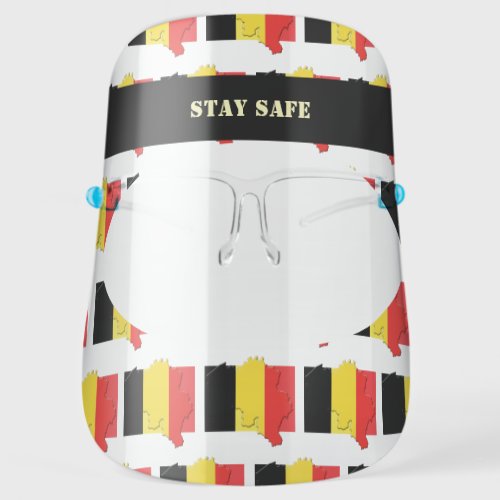 Patriotic Stay Safe Custom BELGIUM FLAG Face Shield