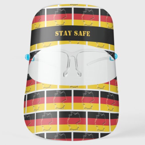 Patriotic Stay Safe GERMANY FLAG Customizable Face Shield