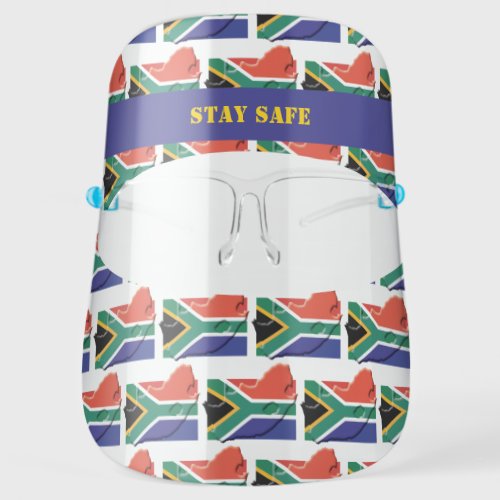 Patriotic Stay Safe SOUTH AFRICA FLAG Customizable Face Shield