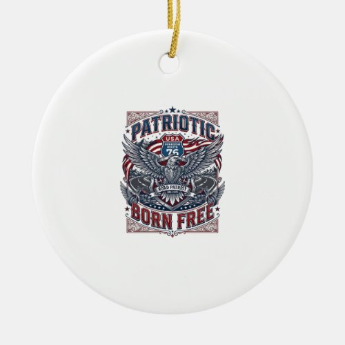 Patriotic Steel Road Guardian Biker Road Freedom P Ceramic Ornament