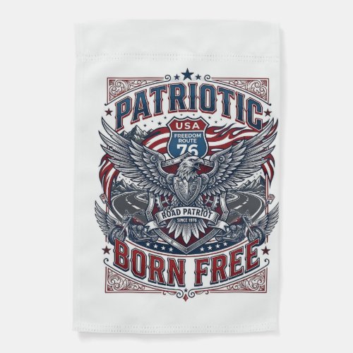 Patriotic Steel Road Guardian Biker Road Freedom P Garden Flag
