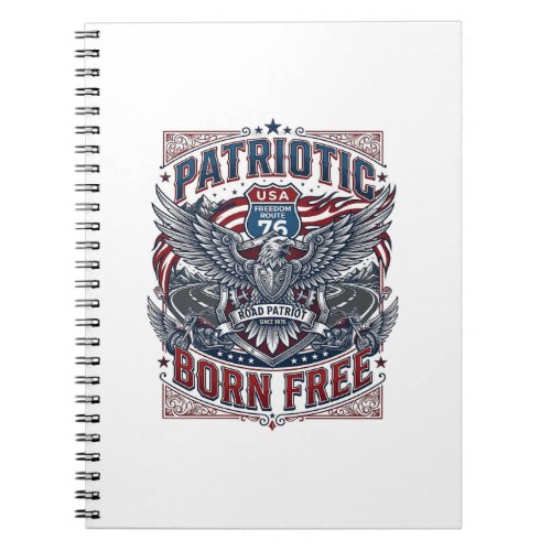 Patriotic Steel Road Guardian Biker Road Freedom P Notebook