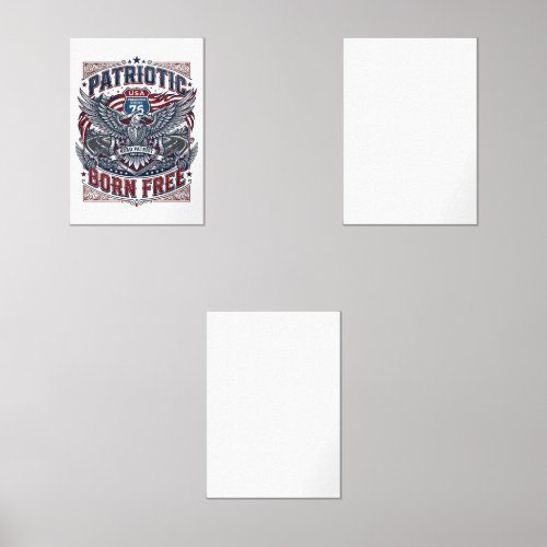 Patriotic Steel Road Guardian Biker Road Freedom P Wall Art Sets