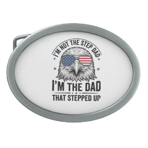 Patriotic Step Dad Eagle Vintage Shirt Design_1 Belt Buckle