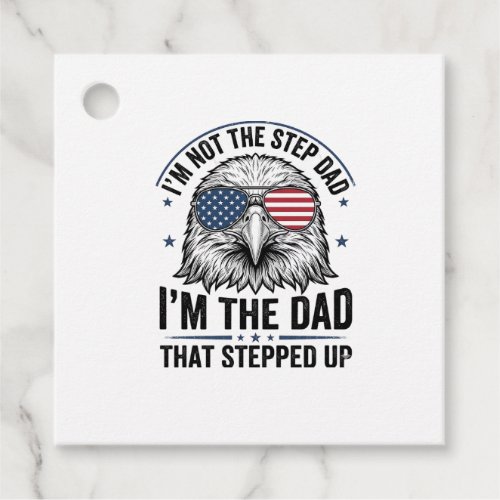 Patriotic Step Dad Eagle Vintage Shirt Design_1 Favor Tags