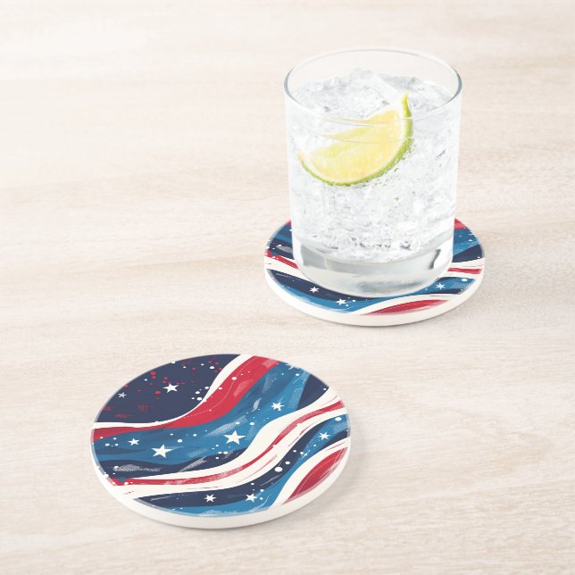 Patriotic Stone Coaster (Side)
