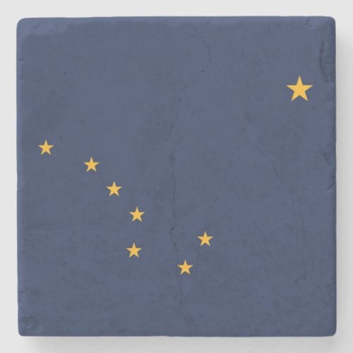 Patriotic stone coaster with Flag of Alaska