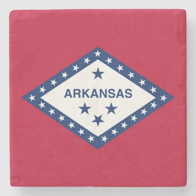 Patriotic stone coaster with Flag of Arkansas (Front)