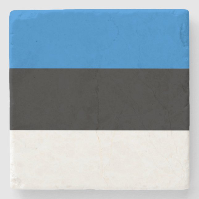 Patriotic stone coaster with Flag of Estonia (Front)