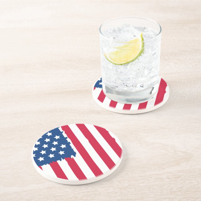 Patriotic Stone Drink Coaster (Side)