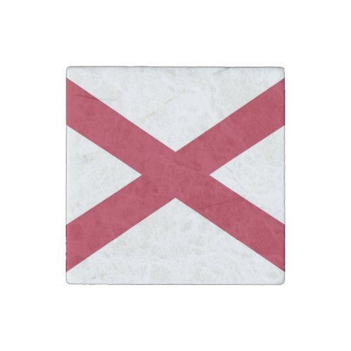 Patriotic stone magnet with Flag of Alabama