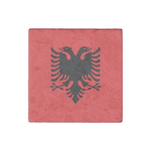 Patriotic stone magnet with Flag of Albania
