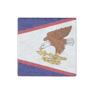 Patriotic stone magnet with Flag of American Samoa