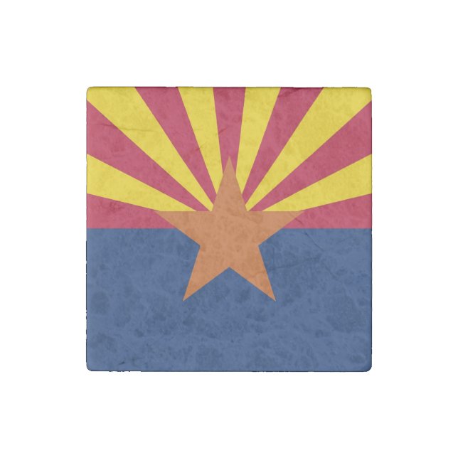 Patriotic stone magnet with Flag of Arizona (Front)
