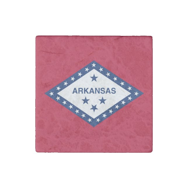 Patriotic stone magnet with Flag of Arkansas (Front)
