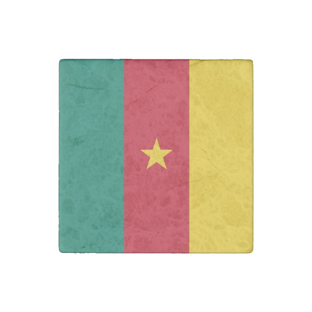 Patriotic stone magnet with Flag of Cameroon (Front)