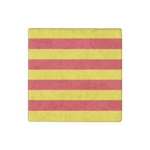 Patriotic stone magnet with Flag of Catalonia