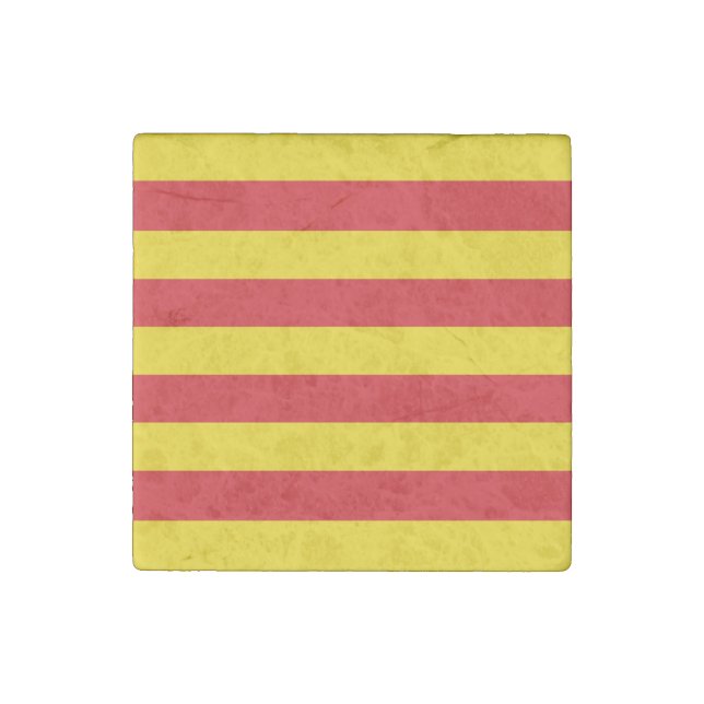 Patriotic stone magnet with Flag of Catalonia (Front)