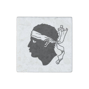 Patriotic stone magnet with Flag of Corsica