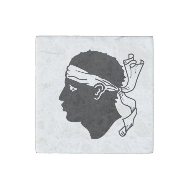 Patriotic stone magnet with Flag of Corsica (Front)