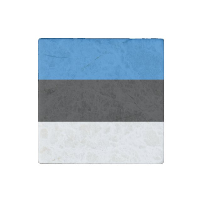 Patriotic stone magnet with Flag of Estonia (Front)