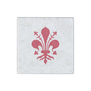 Patriotic stone magnet with Flag of Florence