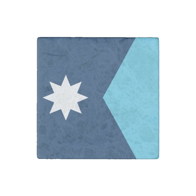 Patriotic stone magnet with Flag of Minnesota, USA (Front)