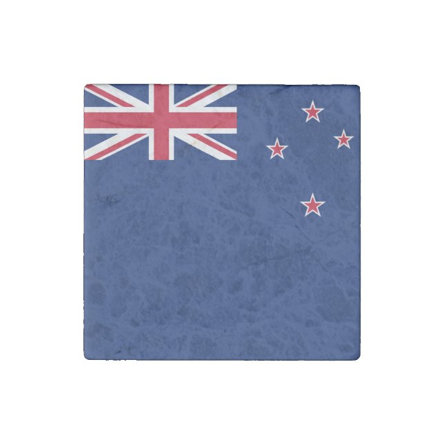 Patriotic stone magnet with Flag of New Zealand (Front)