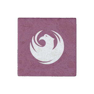 Patriotic stone magnet with Flag of Phoenix City