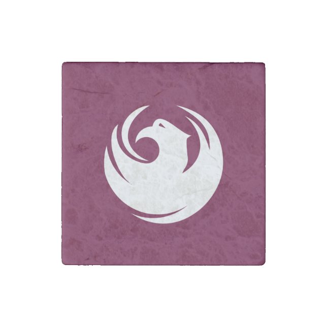 Patriotic stone magnet with Flag of Phoenix City (Front)