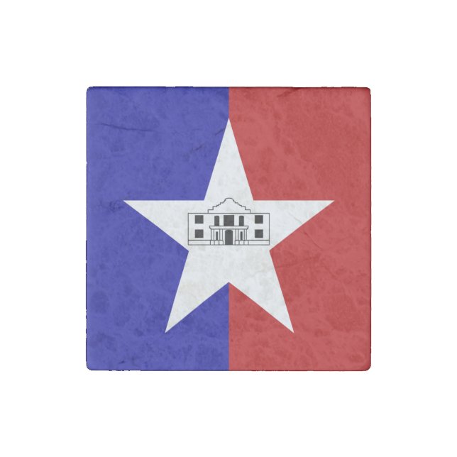 Patriotic stone magnet with Flag of San Antonio (Front)
