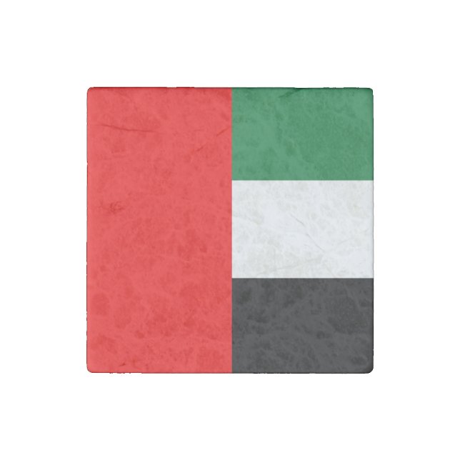 Patriotic stone magnet with Flag of UAE (Front)