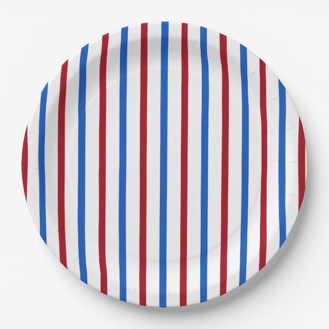 Patriotic Stripe Paper Plates (Front)