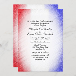 Patriotic Stripe Wedding Invitations