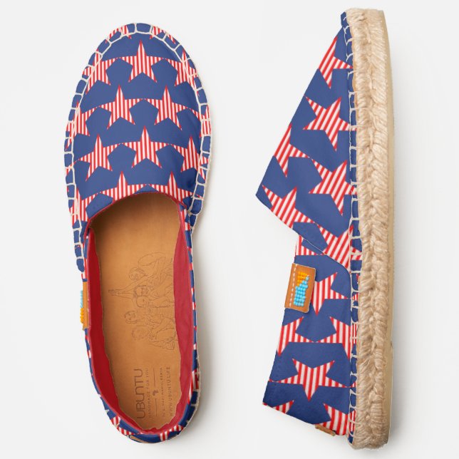 Patriotic Striped Stars Espadrilles (Side)