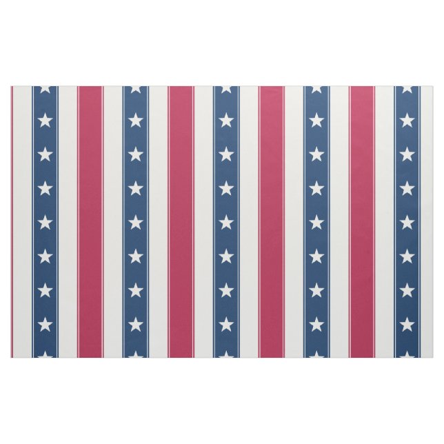 Patriotic Stripes and Stars (large scale vertical) Fabric (Fat Quarter)