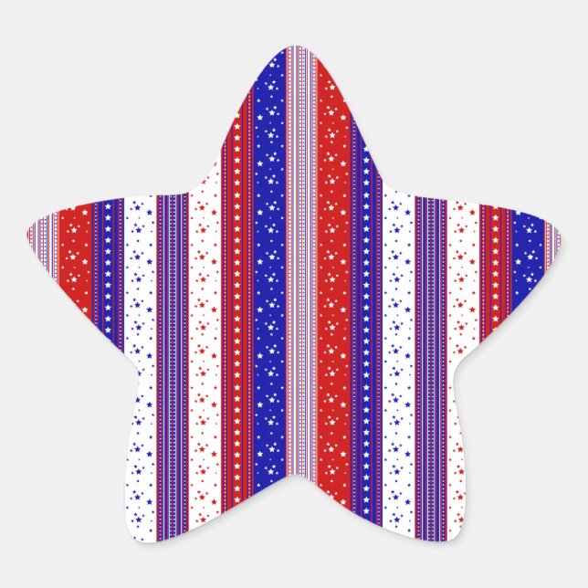 Patriotic Stripes Star Sticker (Front)