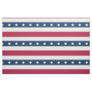 Patriotic Stripes & Stars (large scale horizontal) Fabric