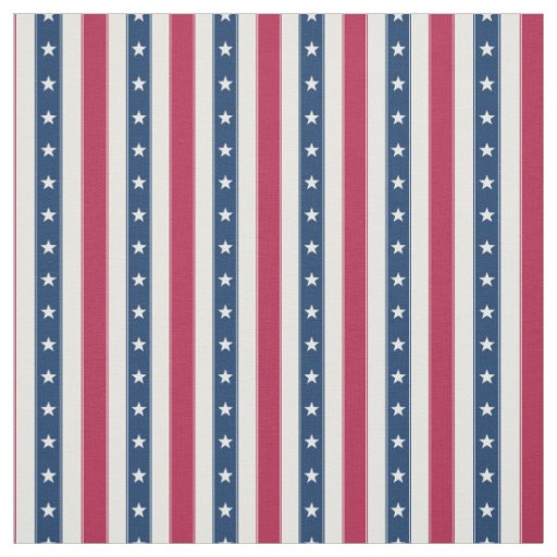 Patriotic Stripes with Stars (small scale vertical Fabric